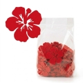 ZESTAW FRONTÓW KWIATEK HIBISKUS FILCOWE CZERWONE 6x5,5cm 48szt