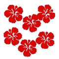 ZESTAW FRONTÓW KWIATEK HIBISKUS FILCOWE CZERWONE 6x5,5cm 6szt