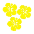 ZESTAW FRONTÓW KWIATEK HIBISKUS FILCOWE ŻÓŁTY 6x5,5cm 3szt