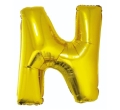 BALON LITERA N ZŁOTY 34'' 86cm