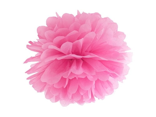 POMPON BIBUŁOWY RÓŻOWY 35cm 1szt