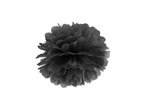 POMPON BIBUŁOWY CZARNY 25cm 1szt