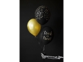 BALON CZARNY NIETOPERZE ZŁOTE 30cm 1szt