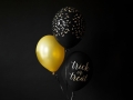 BALON CZARNY NIETOPERZE ZŁOTE 30cm 1szt