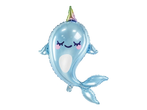 BALON NARWAL BŁĘKITNY 34'' 87cm