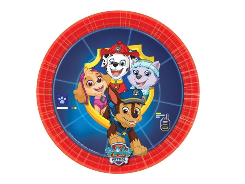 TALERZYKI PAPIEROWE PSI PATROL GRANAT 18cm 8szt