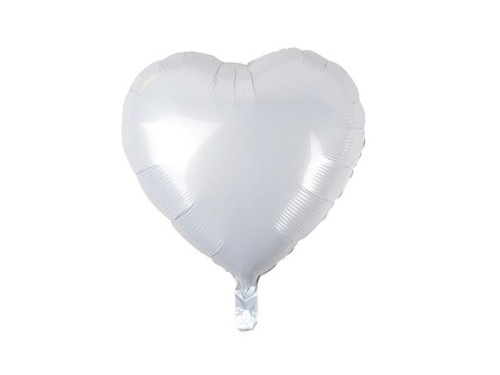 BALON SERCE BIAŁY 18'' 46cm