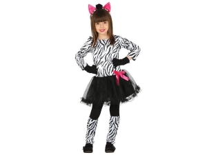 STRÓJ SUKIENKA ZEBRA BIAŁO-CZARNA 142-148