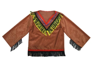 BLUZA INDIANIN WELUROWA BRĄZOWA 134-140