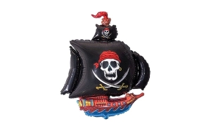 BALON FLEXMETAL STATEK PIRACKI CZARNY 24'' 61cm