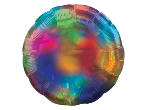 BALON ANAGRAM OKRĄGŁY HOLOGRAFICZNY KOLOROWY 18'' 46cm