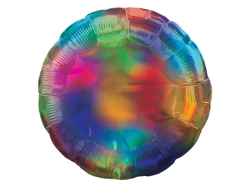 BALON OKRĄGŁY HOLOGRAFICZNY KOLOROWY 18'' 46cm