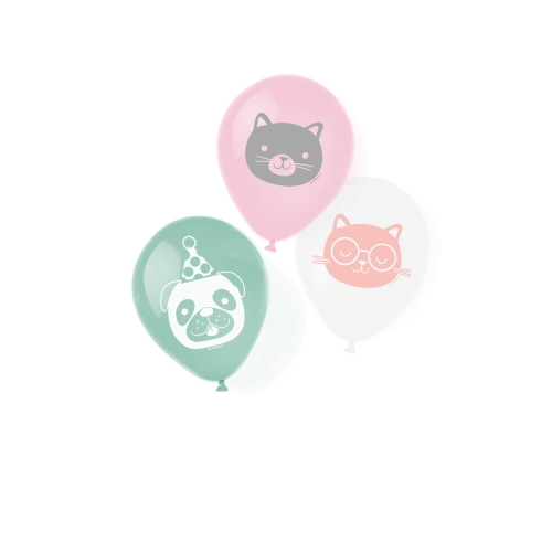 BALONY HELLO PETS MIX 23cm 6szt