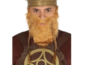 ZESTAW BRODA I WĄSY WIKING BRĄZOWE