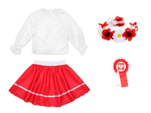 ZESTAW NARODOWY BIAŁO-CZERWONY 116-128 4el