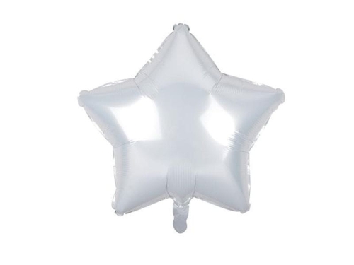 BALON GWIAZDA BIAŁY 19'' 48cm